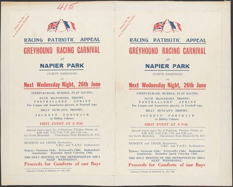 Greyhound racing at Napier Park North Essendon, 1935–42