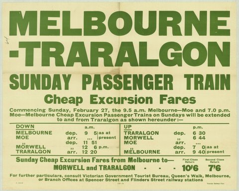 Melbourne-Traralgon Sunday passenger train, 1935–42