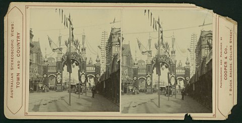 Edward VII Arch, Melbourne, Duke of York visit, c. 1901