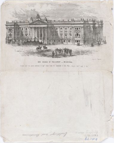 NEW HOUSES OF PARLIAMENT - MELBOURNE, 1854?