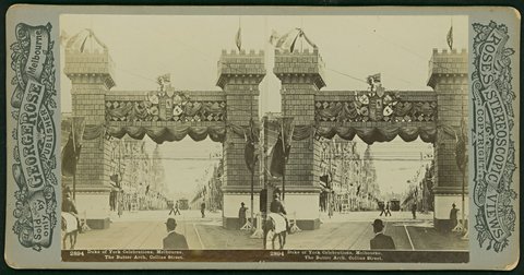 Duke of York Celebrations, Melbourne. The Butter Arch, Street, c. 1901