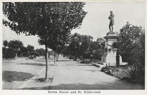 Burns Statue and St. Kilda-road, c. 1914