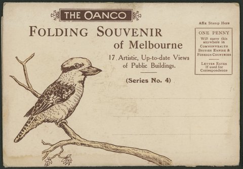 "Folding souvenir of Melbourne, 17 artistic, up-to-date views of public buildings (series no. 4)", 1920s