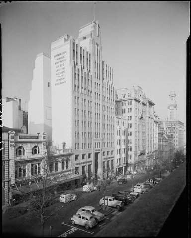 ACA (Australasian Catholic Assurance) Co. building, 118-26 Queen St., Melbourne, designed by Hennessy, Hennessy & Co, c. 1950