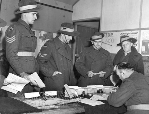 Long Service discharges at Royal Park, c. 1945
