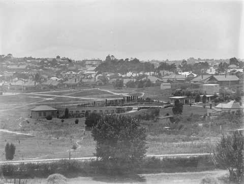 View over Camberwell Swimming Pool, looking north c1930s, 1927–59