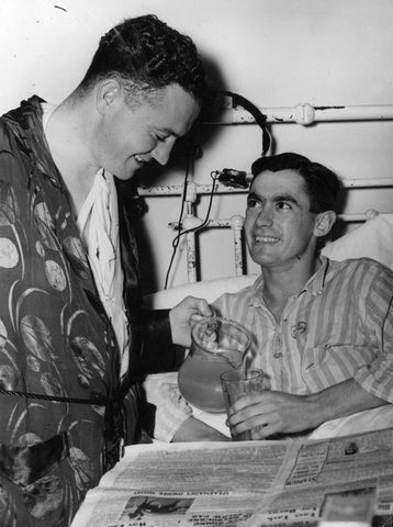 Heidelberg Hosp. [i.e. Hospital]. The boys are always ready to help each other, c. 1944