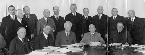 Plans for the expansion of Australia's defence forces were discussed in Melbourne yesterday by these members of the Defence Council, c. 1938