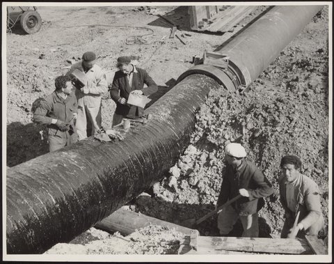 "Construction of 36-mile oil pipeline, running underground from the Shell Refinery at Corio to the Company's Newport installation", 1950–54
