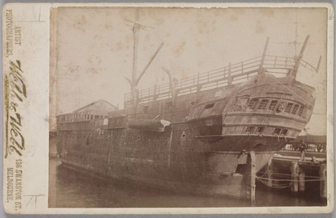 Convict hulk 'Success' at Williamstown, 1890–1900