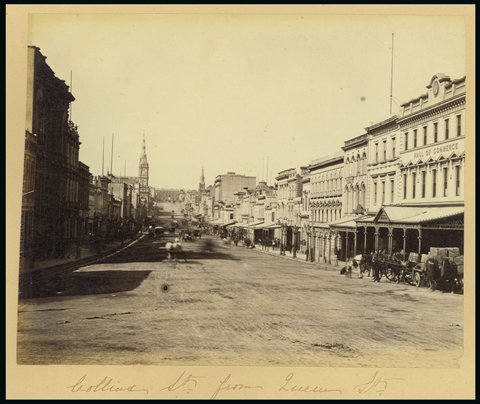 Collins St. from Queen's St., [Melbourne, Vic.], 1860–90
