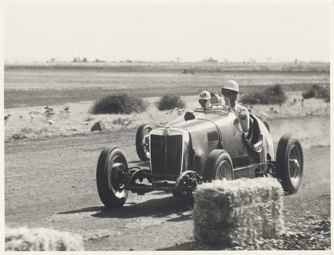 Two cars racing at Altona, 1950–54