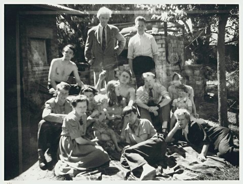 Merric Boyd and Doris Boyd's family and friends, Open Country, Murrumbeena, c. 1943
