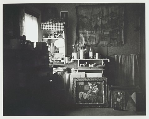 Interior with "Image of modern evil: Spring in Fitzroy", 85 Powlett Street, East Melbourne, 1943