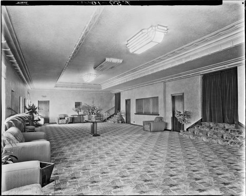 Interior of Astor Theatre, St. Kilda showing foyer, 1936