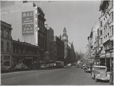 View of Bourke Street, Melbourne, Victoria, 1946–54