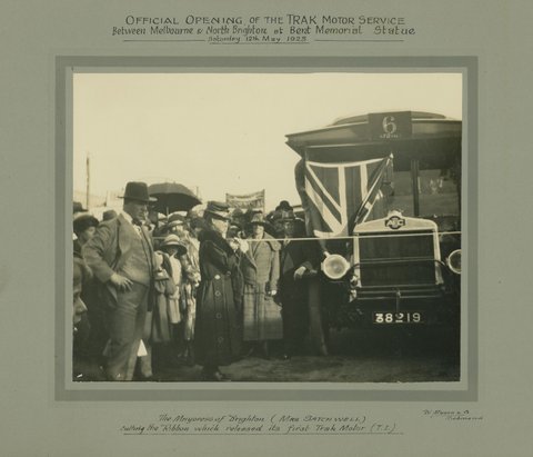 Official opening of the Trak Motor Service between Melbourne & North Brighton, 1923