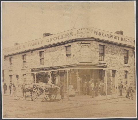 Ross & Smith Wholesale & Family Grocers, 144-146 Gertrude Street, Fitzroy, 1861–62