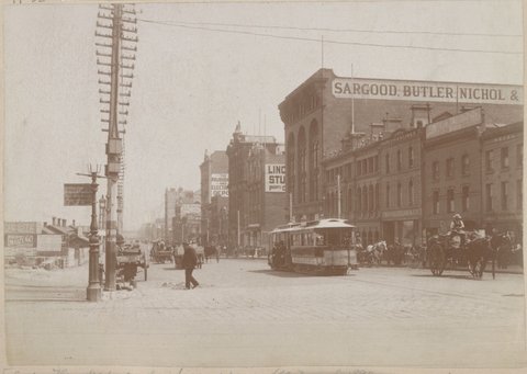 Corner of Flinders and Swanston Streets, Melbourne, 1890–1900