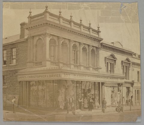 Davies, Christopher & Davies Draper's shop, 103 Brunswick Street, Fitzroy, 1861–62