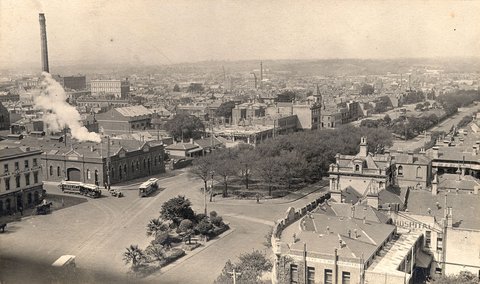 Views of central Melbourne, including upper Collins Street, Parliament House, St. Patrick's Cathedral and Victoria Street, 1921–23