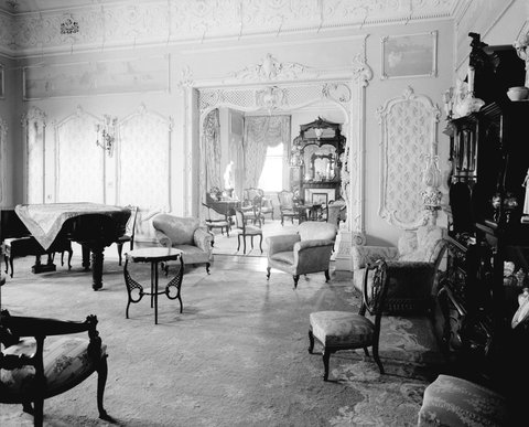 View of the drawing room at Scotsburn, 554 Toorak Road, Toorak, c. 1937