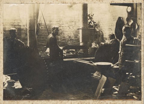 [Sharpening saws at W. H. Blakeley and Co., 115 Lonsdale Street, Melbourne], c. 1906
