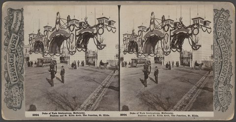 Duke of York celebrations, Melbourne - Prahran and St. Kilda arch, The Junction, St. Kilda [Vic.], c. 1901