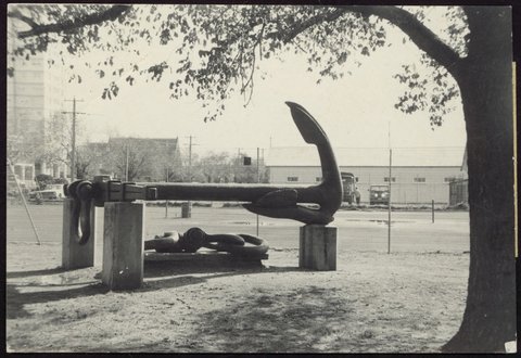 HMVS Nelson Anchor - Commonwealth Reserve, W'Town [ie. Williamstown], 1940–54