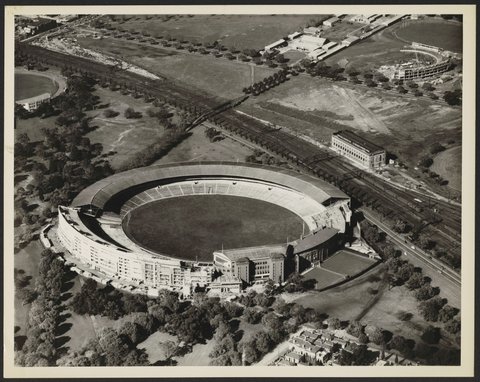Aerial views of the Melbourne Cricket Ground, 1952–54
