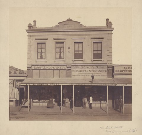 C. Marston, Chemist, 152 Smith Street and Cane Draper, 154 Smith Street , East Collingwood, c. 1862