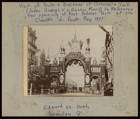 Edward VII arch, Swanston Street, [Melbourne, Vic.], 1901