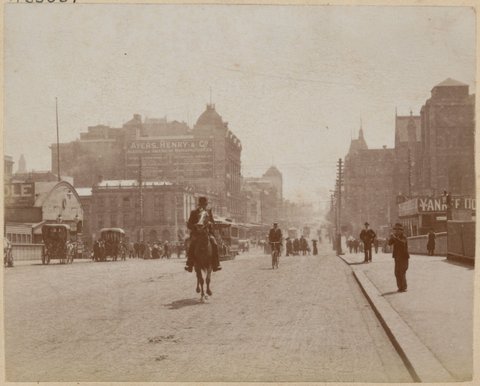 Swanston Street, Melbourne, looking north, 1890–1900