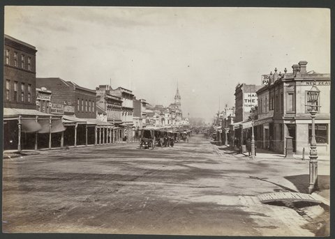 Swanston Street looking South, 1870–80