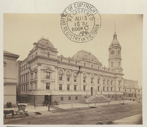 The new Town Hall Melbourne, Swanston St, 1870