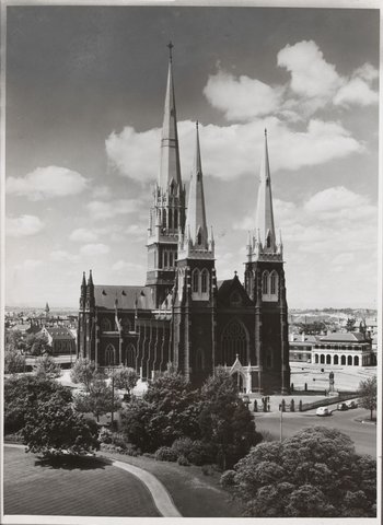 Melbourne in the late 1930s. St. Patrick's Cathedral, East Melbourne, 1936–39