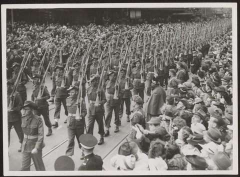 The march of the 7th Division in Melbourne, 1944