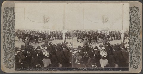Duke of York celebrations, Melbourne - the procession passing over Princes Bridge, c. 1901