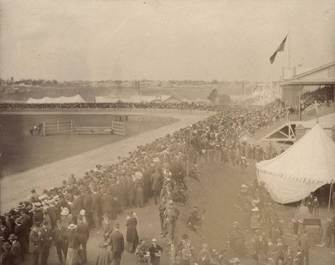 Royal Agricultural Showgrounds Flemington showing portion of the new course September 1903