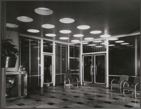 Entrance foyer, Stanhill flats, 34 Queens Road, Melbourne, 1951