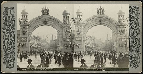 Duke of York Celebrations, Melbourne - The Citizen's Arch, Bourke Street, c. 1901