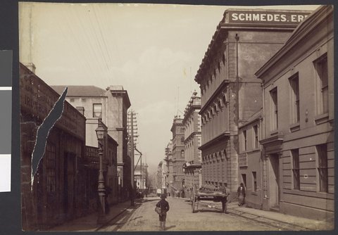 Flinders Lane looking west, [Melbourne, Vic.], 1879–94