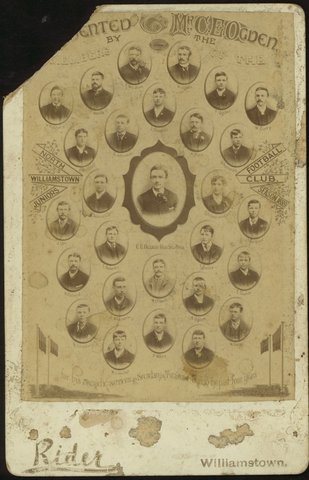 [Pres]ented to Mr C.E. Ogden by the Members of the North Williamstown Juniors Football Club, 1889