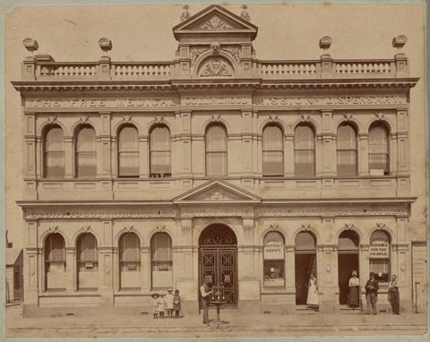 Dr. Singleton's Collingwood Free Medical Mission Dispensary, Queen's Jubilee Buildings, Wellington Street, Collingwood, c. 1885