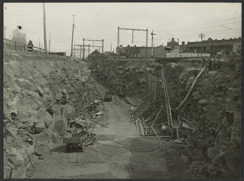 South Kensington to West Footscray, railway excavations, 1927