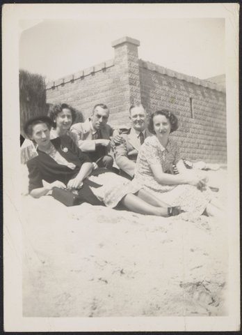 [Group at beach in Frankston], 1930–40