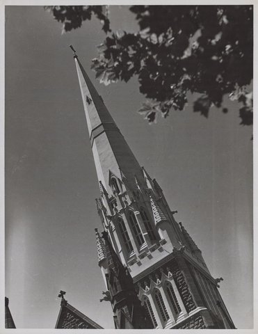 St. Patrick's steeples, Melbourne, Victoria, 1948?