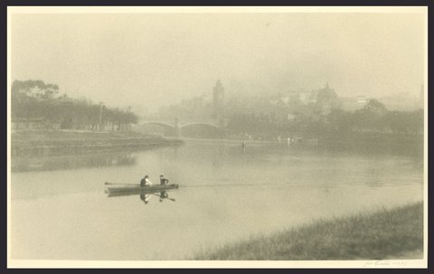 Distant view of Melbourne from the Yarra, Vic, 1920s