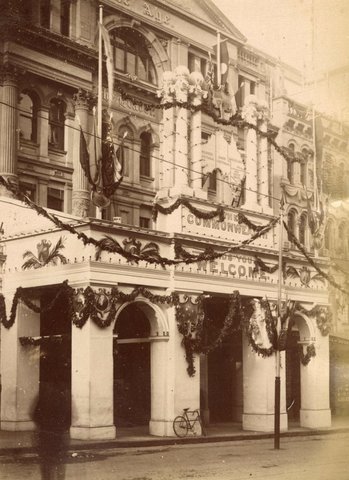 Decorations to The Age office for Royal Visit to Melbourne, c. 1901