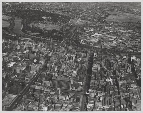 Aerial view of Melbourne looking south, 1938?